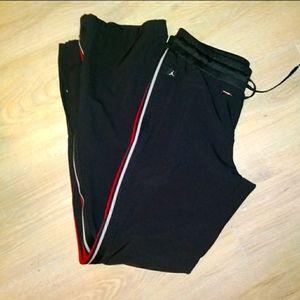 Jordan black side button basketball stretchy athletic pants